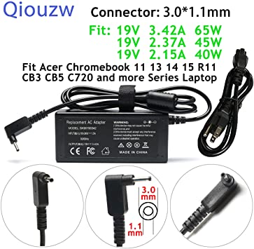 65W/45W/40W Adapter Charger for Acer Chromebook 15 14 13 11 C720 C738T C810,Aspire S5-371 S5-391 S7-191 S7-391 S7-392 S7-393 P3-131 P3-171 R5-471T R5-571TG R7-371T R7-372T V3-331 V3-371 V3-372 V3-372T