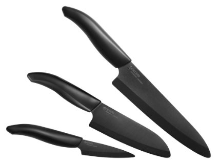 Kyocera Revolution 3-piece Ceramic Knife Set (Black Blade)