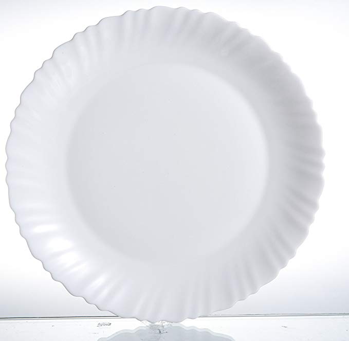 Luminarc Feston Large Dinner Plate, 10.6 Inch, Set of 6, White