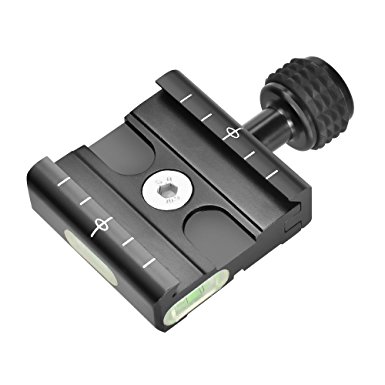 UTEBIT Quick Release Plate 50mm Aluminum 1/4'' Screw with 3/8'' Adapter QR Clamp with 3 Gradienters for Arca Swiss RRS Tripod Ballhead