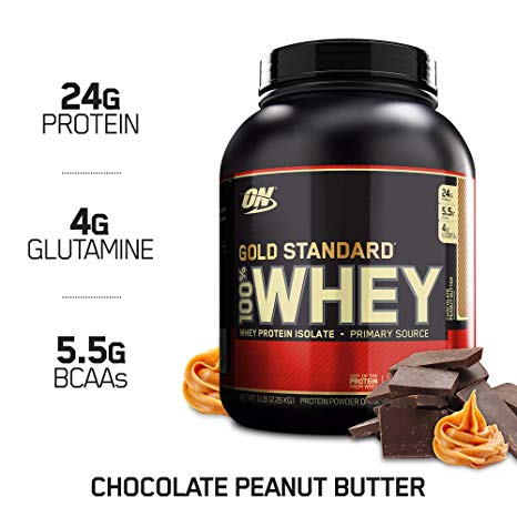 Optimum Nutrition Gold Standard 100% Whey Protein Powder, Chocolate Peanut Butter, 5 Pound