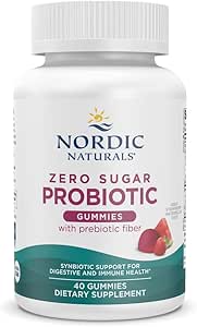 Nordic Naturals Zero Sugar Probiotic Gummies - Strawberry Watermelon Flavor - 40 Gummies - Supports Digestive Wellness & Immune Health - Non-GMO - Third Party Tested - Vegan - 20 Servings