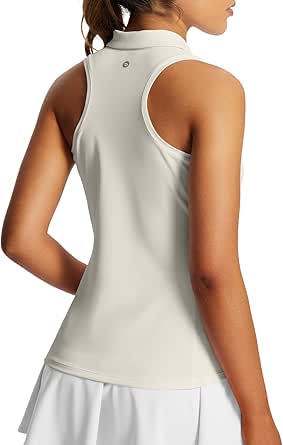 BALEAF Women's Golf Shirts Tank Tops Sleeveless Tennis Polo Racerback with Collar Athletic Tanks Quick Dry