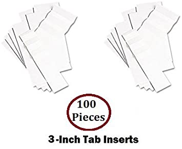 1InTheOffice Hanging Folder Tab Inserts, 3-1/2", 100/Pack (3")