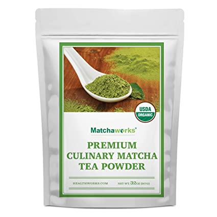 Matchaworks Matcha Green Tea Powder Unsweetened (32 Ounces/ 2 Pound) | Pure Certified Organic Premium Culinary Grade Extract | Keto, Vegan & Non-GMO | Smoothies, Lattes & Ice Cream
