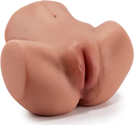 4.1 LB Brown Pussy Ass Male Masturbator with Virgin Tight Labia, 2 Hole Realistic Male Masturbator with Strong Suction Channel, Goyha Pocket Pussy Sex Toy for Men Masturbation (Chocolate)