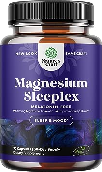 High Absorption Magnesium Sleep Supplement - Magnesium L-Threonate 1000mg Apigenin 50mg L-Theanine 200mg and Lemon Balm Extract 100mg Melatonin-Free Calm Magnesium Supplement for Better Night’s Rest