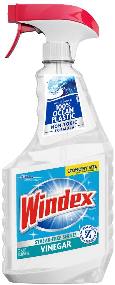 Windex Vinegar Glass and Window Cleaner Spray Bottle, 32 fl oz