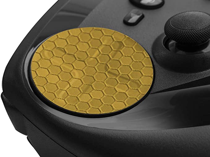 TouchProtect HEX - Enhance Tactile Feel, add Style, and Protect Your Trackpads. for Steam Controller and HTC Vive Controllers. Deep HEX Texture (Metallic Gold)