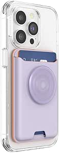 PopSockets Softgoods Phone Wallet with Expanding Grip and Adapter Ring for MagSafe, Phone Card Holder, Wireless Charging Compatible, Wallet Compatible with MagSafe® - Lavender