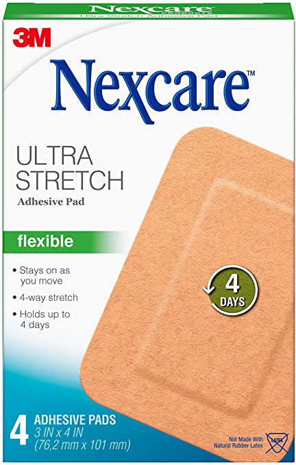 Nexcare Soft Fabric Adhesive Pad, 3 in x 4 in, 4 Pads
