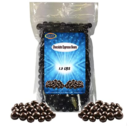 Dark Chocolate Covered Espresso Beans Premium Chocolate 1.5 lbs Dark Roasted