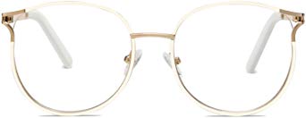 SOJOS Round Blue Light Blocking Glasses Eyeglasses Frame Anti Blue Ray Computer Game Glasses SJ5042