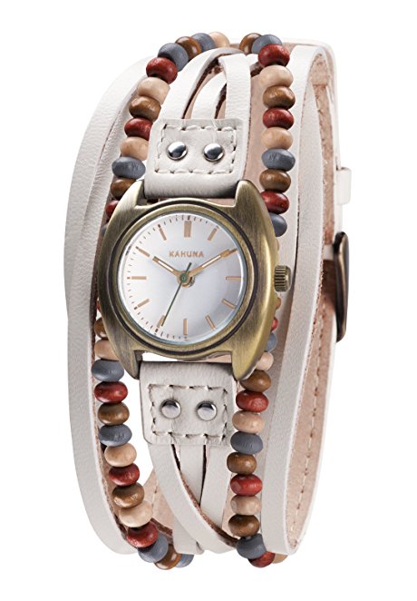 Kahuna Women's Quartz Watch with Beige Dial Analogue Display and Beige Leather Strap KLS-0202L