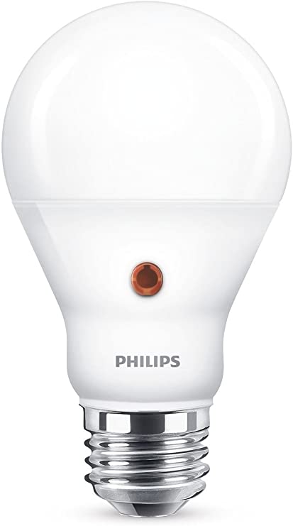 Philips LED lamp with Daylight Sensor Replaces 60 W, Warm White (2700 Kelvin), 806 lumens, Light Sensor.