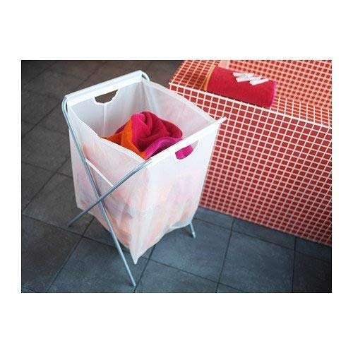 Ikea Laundry Bag w/ Stand 18 Gallon 26" H Holds 15lbs Foldable Clothes Storage Tote White Jall