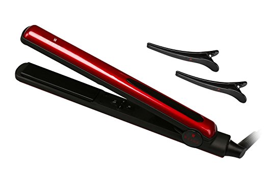 Wazor Hair Flat Iron 1 Inch Ceramic Hair Straightener Digital Display Fast Heat Up Hair Iron With Temp Settings and Auto Shutoff