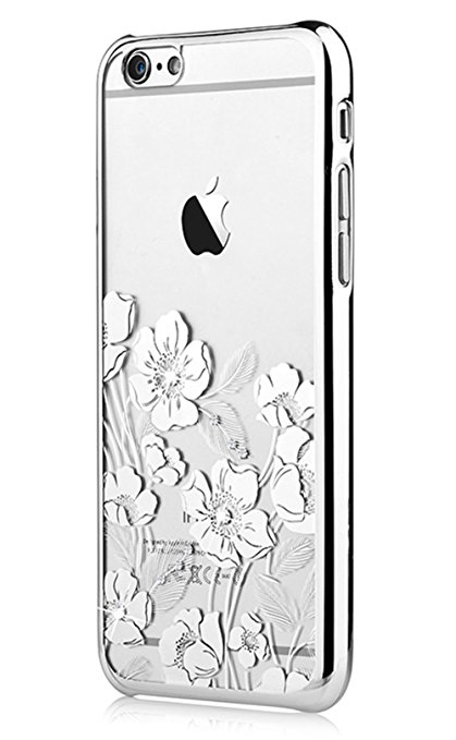 Devia Crystal Rococo Series Unique & Fashion Gradient Design Decorated with Original Swarovski Element Hard Transparent Case for iPhone 6 Plus 5.5 inch & iPhone 6s Plus (Silver)