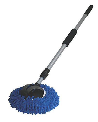 AutoSpa 93303 9" 2-in-1 Long Chenille Microfiber Wash Mop with 48" Extension Pole