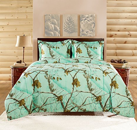 Realtree APC 2 Piece Comforter Set, Twin, Bright Mint