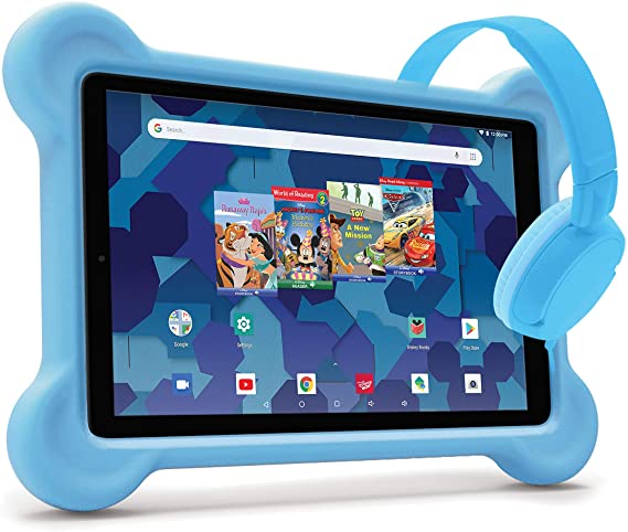 RCA Android Tablet Bundle (10″ Tablet, Audio Books, Bumper Case, Headphones) – Disney Edition (Blue)