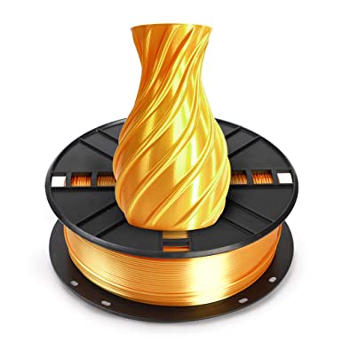 PLA Silk Filament 1.75mm, Shiny Eco-Friendly Silk Gold PLA Filament,Dimensional Accuracy  /- 0.02 mm,1KG(2.2LBS)/Spool Gold Silk PLA