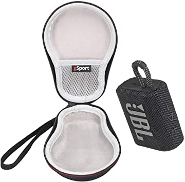 JBL GO 3 Waterproof Ultra Portable Bluetooth Speaker Bundle with gSport Deluxe Hardshell Case (Black)