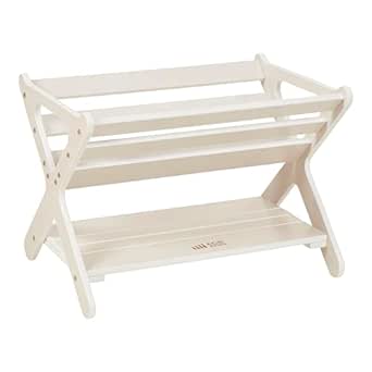 ECR4Kids Book Caddy with Shelf, Bookshelf with Storage, White Wash