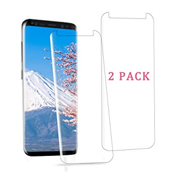 Pasnity Screen Protector for Galaxy S8, [2-Pack] Tempered Glass [Case Friendly] 3D Curved Edge Ultra Clear 9H Hardness, [No Bubbles] [Scratch] [Anti Fingerprint], Easy to install