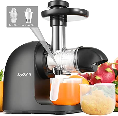 JOYOUNG Slow Juicer Machines Ceramic Auger, Slow Masticating Juicer Machines, Cold Press Juicer, Slow Juicer, Easy to Clean, Quiet Motor, BPA-Free Juicer Machines Vegetable and Fruit, Ice Cream.