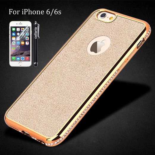 iPhone 6S Case iPhone 6 Case Cellaria Electroplate Glitter Series -Drop ProtectionShockproof Slim Lightweight Bling TPU Case Cover Bumper For Apple iPhone 6S iPhone 6 47 inch Champagne Gold