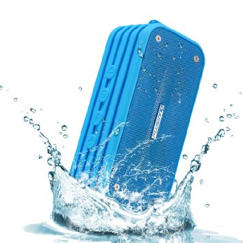 Bluetooth Speakers, Plusinno® Ultra Portable Bluetooth 4.0 Waterproof Wireless Speaker with Integrated Siri/Voice Control, Bluetooth Receiver, Bulid in Microphone and Selfie Function (Blue)