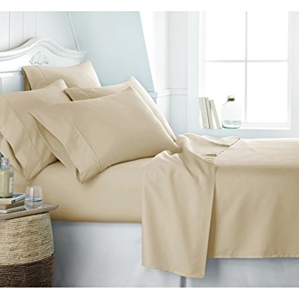 Egyptian Luxury 1800 Hotel Collection Bed Sheet Set - Deep Pockets, Wrinkle and Fade Resistant, Hypoallergenic Sheet and Pillow Case Set - (California King,Cream)