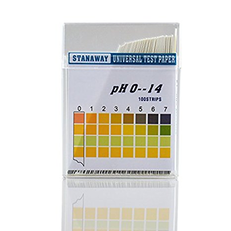 Stanaway pH Test Strips, Universal Full Range More Widely pH Paper From 0 to 14, 100 Strips