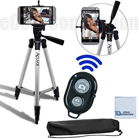 50" Inch Aluminum Camera Tripod   Universal Tripod Smartphone Mount   Bluetooth Wireless Remote Control Camera Shutter For Sony Xperia Z3, Sony Xperia Z3 Compact, Sony Xperia Z2, Sony Xperia Z2 Compact, Sony Xperia Z Ultra, Sony Xperia Z1, Sony Xperia Z1 Compact, Sony Xperia Z. HTC One M9, Desire 612, HTC One (M8), HTC Desire 826, HTC Desire 601, OPPO N1, One Plus One, Meizu MX4 Pro & Other Smartphones