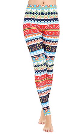 DawnRaid Womens Ultra Soft Brushed Christmas Leggings Pants Ankle Length,XS-3XL