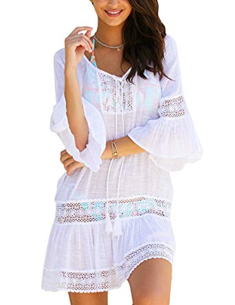 Yonala Women's Summer Beach Wear Bikini Swimsuit Cover up Swimwear Beach Dress