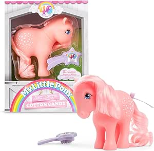 My Little Pony, 40th Anniversary 4-Inch Cotton Candy, Original 1983 Collection, Long, Brushable Mane and Tail, Action Figure, Great for Kids, Toddlers, Girls, Ages 4