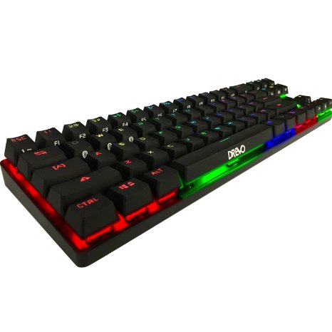Drevo Calibur 71-Key Mechanical Keyboard RGB LED Backlit Wireless Bluetooth Connection with Black   Switch(Black)