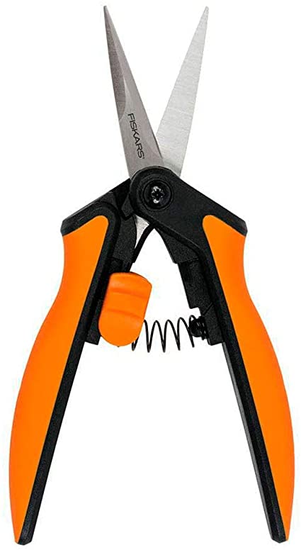 Fiskars Pruning Snip, Non-Coated Blades, (Orange/Black)