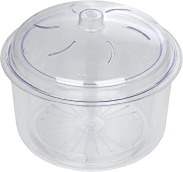 Dexam 3-Piece 2.3 Litre Microwave Rice and Vegetable Steamer with Basket and Lid, Transparent