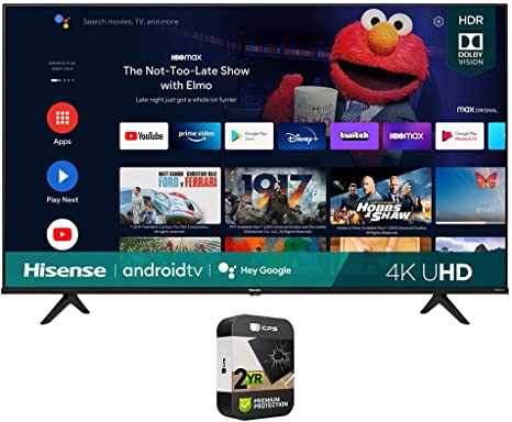 Hisense 43A6G 43 Inch A6G Series 4K UHD Smart Android TV with Dolby Vision HDR 2021 Bundle with Premium 2 Year Extended Protection Plan