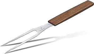 Victorinox Swiss Modern Carving Fork - Stainless Steel Meat Fork for Cooking - Prong Fork for Kitchen Accessories - Walnut Wood Handle