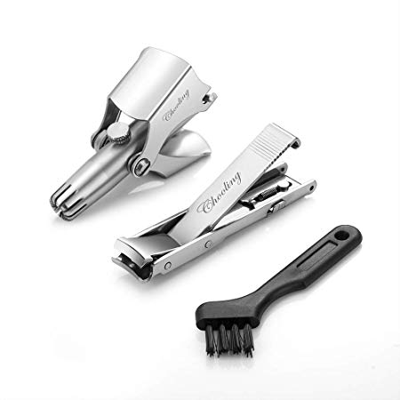 Chooling Manual Nose & Ear Hair Trimmer (Small, Silver, No Battery Required)   Fingernail Clipper - Stainless Steel Nose Hair Remover (Works without Batteries) for Men & Women CL-016 NC-I
