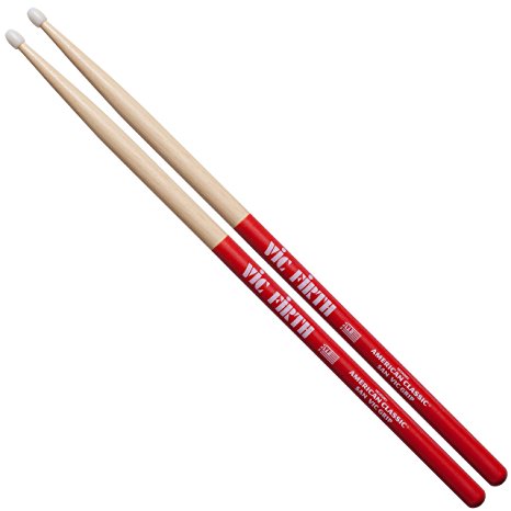 Vic Firth American Classic Drumsticks with Vic Grip, 5A Nylon