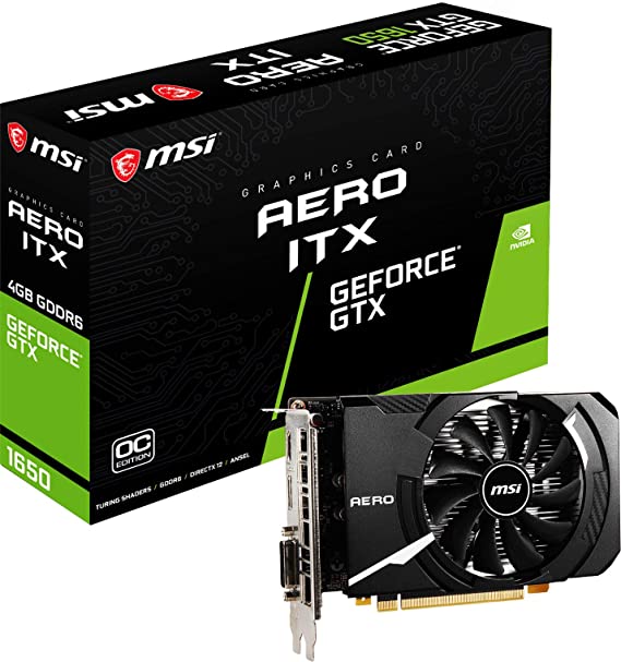 MSI Geforce GTX 1650 D6 AERO ITX OC 4GB GDDR6 graphics card HDMI/DP/DVI