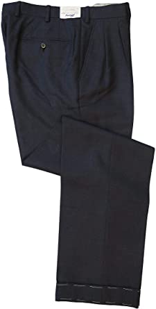 Brioni Men's Blue Gray Delta Wool Dress Pants 32 Pleat Front