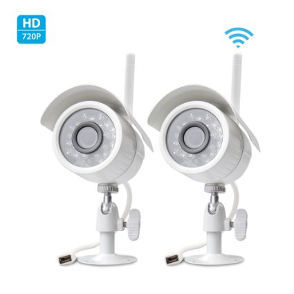 Zmodo 720p HD Outdoor Indoor WiFi Wireless IP Network Smart Home Video Security Cameras (2-Pack)