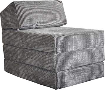 DELUXE JAZZ 3 TIER CHAIR BED - Guest Z Bed Chairbed Futon extra seating (Charcoal)