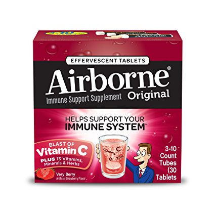 Airborne Very Berry Effervescent Tablets, 30 Count